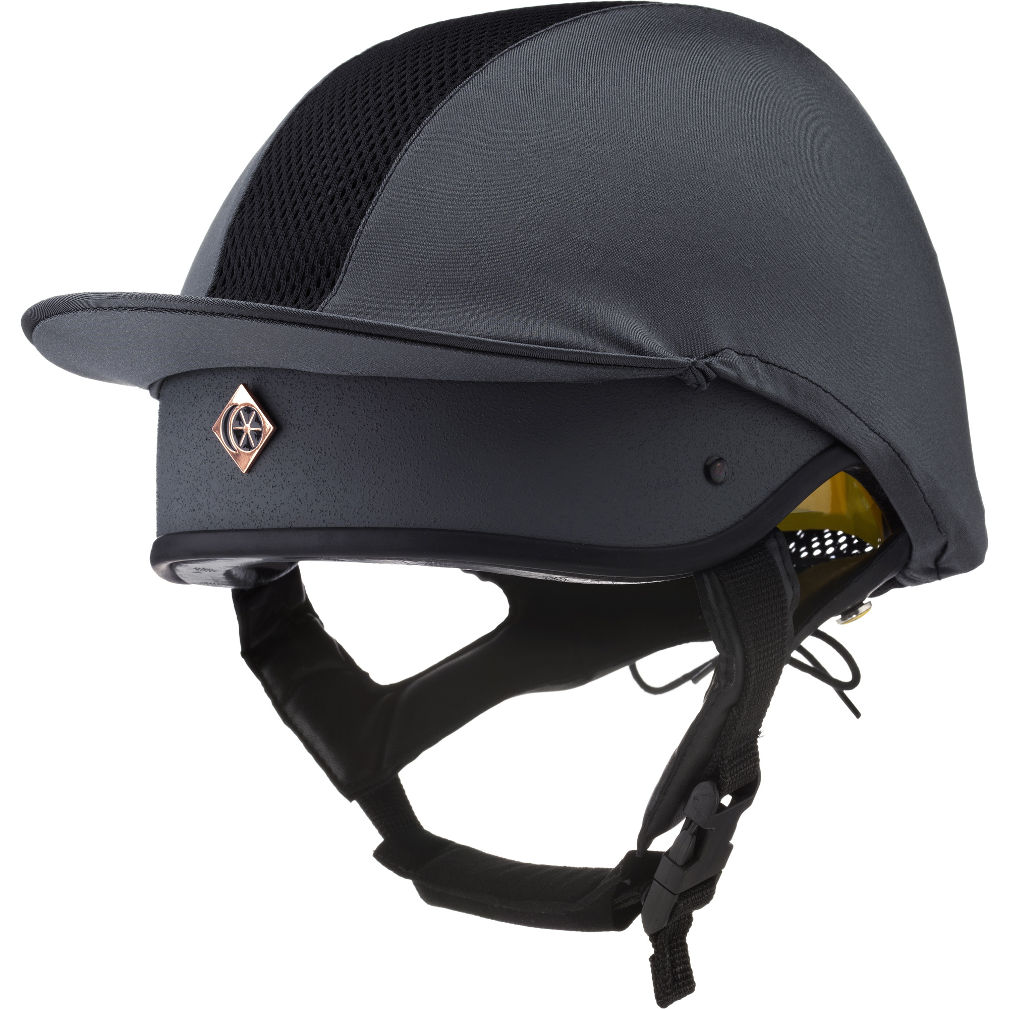 Charles Owen Esme MS1 Pro Skull Riding Hat & Headband ESMEMS1P - Grey / Rose Gold Silk
